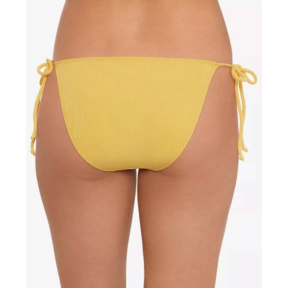 Salt & Cove Yellow Ribbed Bikini Bottoms With Side Tie Size L - Picture 3 of 11